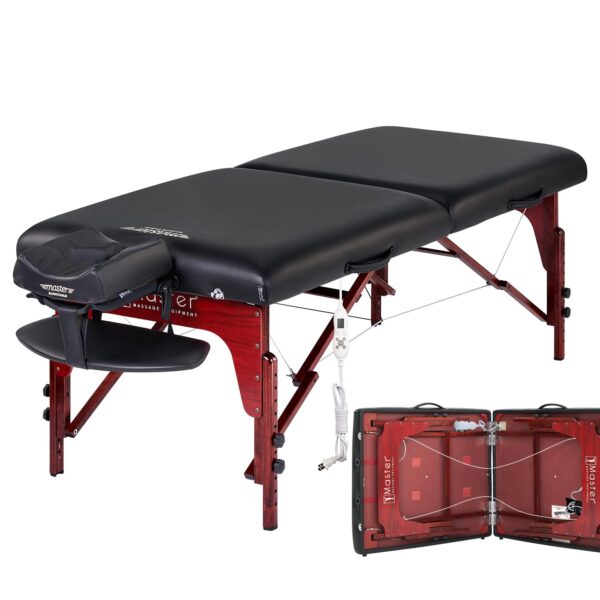 Mesa de Masaje Master Massage 28610XS Montclair Plegable 31 pulgadas con Calefacción ThermaTop Color Negro