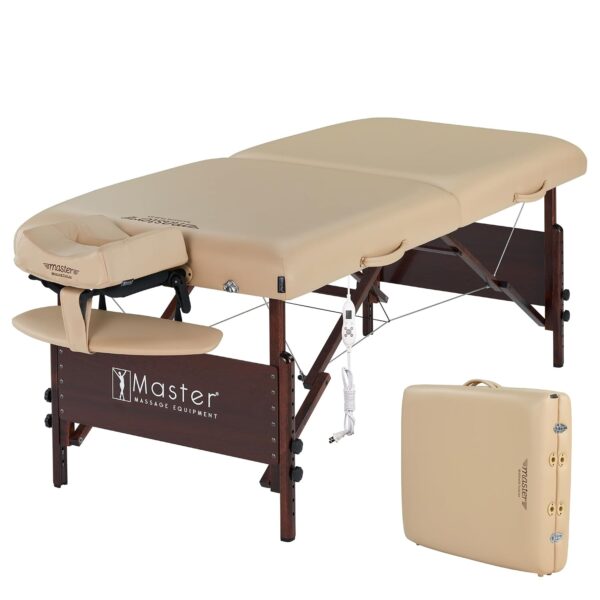 Mesa de Masaje Master Massage 20256XS Portátil con Calefacción ThermaTop 30 Pulgadas Plegable Madera de Haya