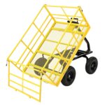 Patikuin Carrito de jardín de acero resistente de 1500 libras - Carro utilitario 4 en 1 - Laterales de malla extraíbles