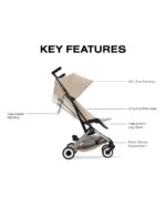 Cochecito de Viaje Ultraligero Cybex Libelle 526000945 Beige Almendra Aluminio Plegable Compatible con Equipaje de Mano