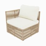 Set de Muebles de Patio Christopher Knight Home Modelo 382954 Ratán PE con Marco de Hierro Cojines y Mesa de Centro con