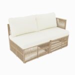 Set de Muebles de Patio Christopher Knight Home Modelo 382954 Ratán PE con Marco de Hierro Cojines y Mesa de Centro con