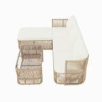 Set de Muebles de Patio Christopher Knight Home Modelo 382954 Ratán PE con Marco de Hierro Cojines y Mesa de Centro con