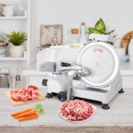 Potente máquina cortadora de carne de motor dual de 550 W para uso doméstico y comercial, hoja de acero de aleación de 1