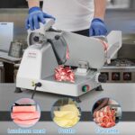Potente máquina cortadora de carne de motor dual de 550 W para uso doméstico y comercial, hoja de acero de aleación de 1