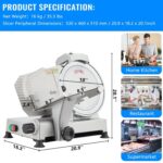 Potente máquina cortadora de carne de motor dual de 550 W para uso doméstico y comercial, hoja de acero de aleación de 1