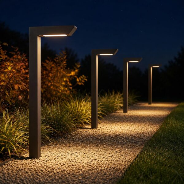 Iluminación de Paisaje KSANA Landscape Lighting Paquete de 4 Luces LED 5W 3000K IP65 Negro Aluminio 12V Forma en L
