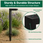 Iluminación de Paisaje KSANA Landscape Lighting Paquete de 4 Luces LED 5W 3000K IP65 Negro Aluminio 12V Forma en L
