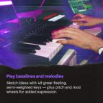 Novation FLkey 2 49 — Teclado controlador MIDI de 49 teclas para FL Studio. Haz ritmos con teclas semi-ponderadas, USB,