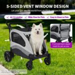 Cochecito para Perros Fectiontool Extra Grande Peso Máximo 160 Libras Ruedas Giratorias 360 Grados Marco de Acero Inoxid