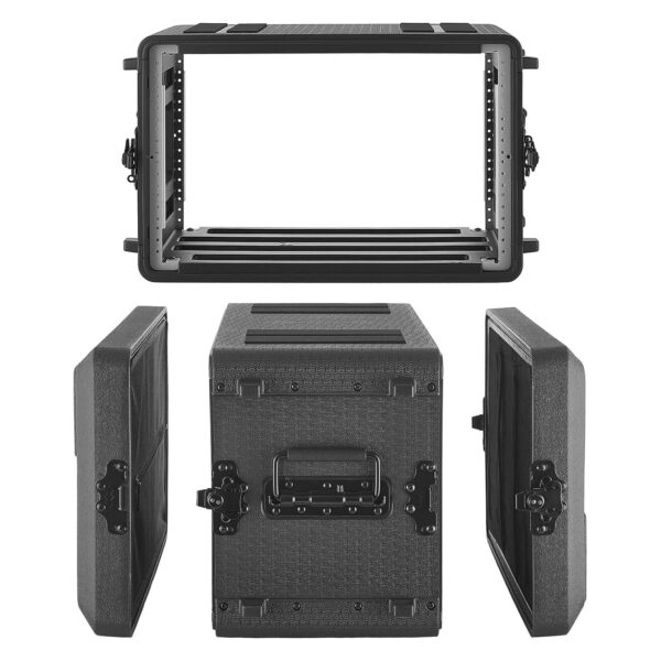 VEVOR Estuche para rack de 6U, 12 pulgadas de profundidad, estante poco profundo con compartimento para micrófono, const