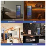 Borcolo Refrigerador de bebidas, mini puerta de vidrio para 180 latas para refrescos, cerveza o vino con luz LED, contro