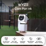 Cámara de Seguridad WYZE Cam Pan v4 Paquete de 2 4K Ultra HD Panorámica 360 Grados Inclinación 180 Grados IP65 Visión No