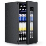 COWSAR Refrigerador de bebidas de 3.2 pies cúbicos, enfriador de cerveza para 130 latas con puerta de vidrio, estantes a