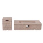 Fire Pit Christopher Knight Home 373630 Rectangular 48.2 Pulgadas MgO Concreto 50000 BTU con Mesa Cubretanque Color Natu