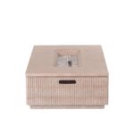 Fire Pit Christopher Knight Home 373630 Rectangular 48.2 Pulgadas MgO Concreto 50000 BTU con Mesa Cubretanque Color Natu
