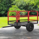 Heavy Duty ATV Trailer Tow Behind Dump Cart, 1700 Lb / 17 Cu ft Steel Utility Dump Trailer with Support & Removable Side