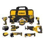 DEWALT 20V MAX 5Ah, Brushless 9 Power Tools with Battery, Charger, Drill, Impact Driver, Reciprocating Saw, Circular Saw