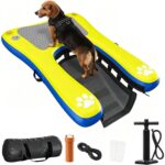 Rampa Inflable para Perros whiffee GC-FBA-384 Espuma EVA Antideslizante Capacidad 65 Libras Amarillo y Azul
