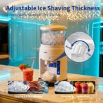 Máquina de hielo trituradora comercial afeitada, máquina de cono de nieve de 1200 libras/h con caja de almacenamiento de