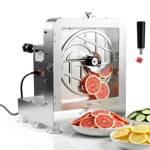 WantJoin Cortadora eléctrica comercial de verduras, ventana de vidrio mejorada de 300 libras/H, máquina cortadora de ver