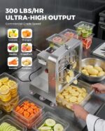 WantJoin Cortadora eléctrica comercial de verduras, ventana de vidrio mejorada de 300 libras/H, máquina cortadora de ver