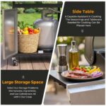 Parrilla de Gas Kismile JD-4A 4 Quemadores 42000 BTU Acero Inoxidable con Quemador Lateral y Rejillas de Hierro Fundido