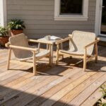 Set de 2 Sillones de Patio Christopher Knight Home 384937 Marco de Madera de Acacia Asiento de Mimbre PE Tejido a Mano C
