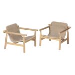 Set de 2 Sillones de Patio Christopher Knight Home 384937 Marco de Madera de Acacia Asiento de Mimbre PE Tejido a Mano C