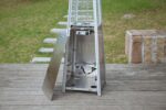 Calentador de Patio PrimeGlo PRGL-GT-SS Tubo de Vidrio 91 Pulgadas 49000 BTU Bronce Martillado con Ruedas Regulador y Ma