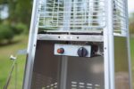Calentador de Patio PrimeGlo PRGL-GT-SS Tubo de Vidrio 91 Pulgadas 49000 BTU Bronce Martillado con Ruedas Regulador y Ma