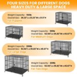 Jaula para Perros Patikuin XXL 53.9x35.8x45.7 Pulgadas Negro 3 Puertas Ruedas Bandeja Extraíble