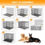Jaula para Perros Patikuin XXL 53.9x35.8x45.7 Pulgadas Negro 3 Puertas Ruedas Bandeja Extraíble