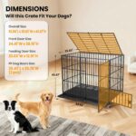 Jaula para Perros Patikuin XXL 53.9x35.8x45.7 Pulgadas Negro 3 Puertas Ruedas Bandeja Extraíble