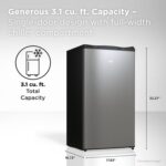 TCL 3.1 Cu Ft Compact Single Door Refrigerator in Silver, Small Mini Fridge Without Freezer for Bedroom, Dorm, Office, K
