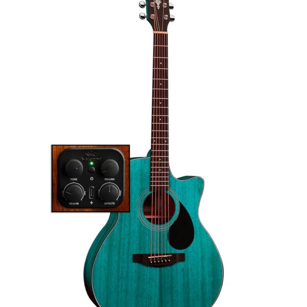 Kepma GA3-130ABL Grand Auditorium Acoustic Electric, Transparent Blue
