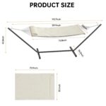 Hamaca Doble Portátil Garvee para 2 Personas con Soporte de Acero Ajustable y Almohada Color Blanco Hueso 350 Libras