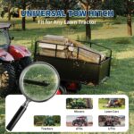 MilleLoom Tow Behind Steel Dump Cart, 750 LB Capacity 17 Cubic Feet, Heavy Duty Garden Trailer with Removable Sides & Al