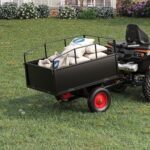 MilleLoom Tow Behind Steel Dump Cart, 750 LB Capacity 17 Cubic Feet, Heavy Duty Garden Trailer with Removable Sides & Al
