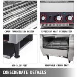 VEVOR 300 Slices/Hour Commercial Conveyor Toaster,2200W Stainless Steel Heavy Duty Industrial Toasters with Double Heati