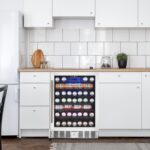 GAOMON 24 Inch Beverage Refrigerator Cooler, Built-in/Freestanding Drink Fridge with Tempered Glass Door, Digital Temper