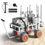 VEVOR Carrito de pesca de playa, capacidad de carga de 350 libras, carrito de pesca con marco de aleación de aluminio re