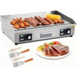 14 Inch 1600W Electric Griddle, Stainless Steel Non-Stick Flat Top Teppanyaki Grill, Adjustable Temperature 122-572°f 11