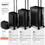 Set de Maletas TravelArim TA-L4PC-BLK-NW 4 Piezas Negro Carcasa Dura ABS Policarbonato Puerto USB Cerradura TSA
