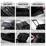 Set de Maletas TravelArim TA-L4PC-BLK-NW 4 Piezas Negro Carcasa Dura ABS Policarbonato Puerto USB Cerradura TSA