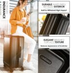 Set de Maletas TravelArim TA-L4PC-BLK-NW 4 Piezas Negro Carcasa Dura ABS Policarbonato Puerto USB Cerradura TSA