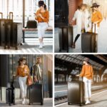 Set de Maletas TravelArim TA-L4PC-BLK-NW 4 Piezas Negro Carcasa Dura ABS Policarbonato Puerto USB Cerradura TSA