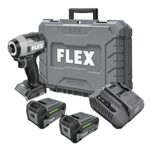 FLEX Kit multimodo de destornillador de impacto hexagonal sin escobillas de 24 V de 1/4 de pulgada y 2,500 en libras, co