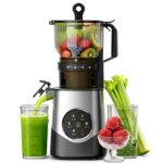 Electactic Exprimidor de prensa en frío con un canal de alimentación ancho 6.1, control táctil con 6 modos, con función