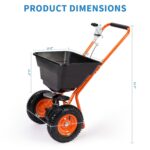 Esparcidor de Jardín Empujable PeakPursuit Capacidad 80lb Ancho de Difusión 12ft Llantas Neumáticas de 10 Pulgadas con C